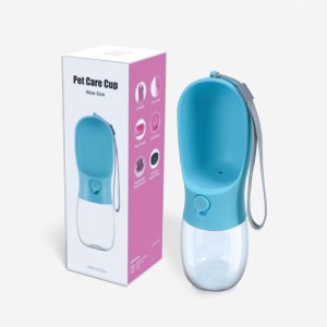 Τροφίμων Βαθμολογία Πλαστική διαρροή Proof Portable Puppy Water Dispenser Dog Water μπουκάλι με τροφοδότη για τα κατοικίδια ζώα υπαίθρια ταξίδια πεζ...