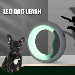 Tangle Free Heavy Duty Reflective LED LED LEASH BUTTER-In-In-In Poop Bag διαμέρισμα περπατώντας λουρί 360 Χέρια Δωρεάν λαβή κατά της ολίσθησης για μικρό μέσο&μεγάλ...