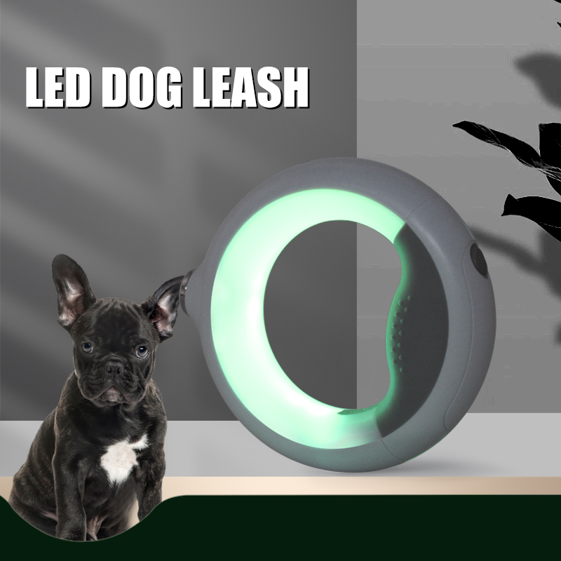 Tangle Free Heavy Duty Reflective LED LED LEASH BUTTER-In-In-In Poop Bag διαμέρισμα περπατώντας λουρί 360 Χέρια Δωρεάν λαβή κατά της ολίσθησης για μικρό μέσο&μεγάλα σκυλιά