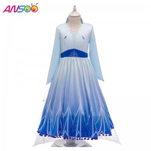 Ansoo hot sale elsa anna cosplay κοστούμι 3pcs Ένα σύνολο κοριτσιών πριγκίπισσα φόρεμα για κορίτσια 2-13 ετών