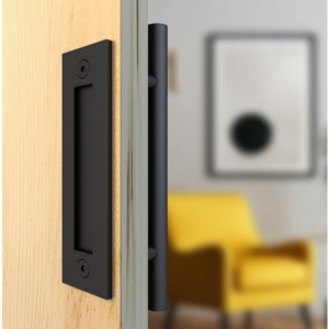 BH001 Μαύρη στρογγυλή πόρτα λαβή τραβήγματος λαβής συρόμενη πόρτα, λαβή ξύλου αχυρώνα