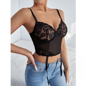 Στερεά δαντέλα Cami Top με ένα ζευγάρι Garter