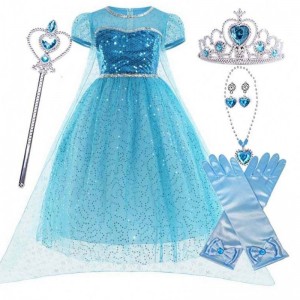 Μικρή πριγκίπισσα όλα σε ένα σετ γάντια Crown Wand Gloves Halloween Elsa Cosplay Cospume με αξεσουάρ HCGD-026