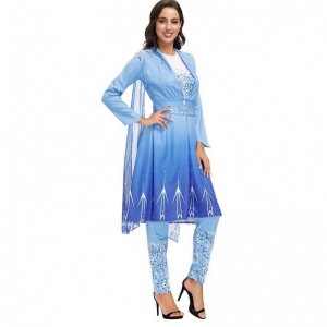 2022 Νέες αφίξεις ενηλίκων χιονιού βασίλισσα Elsa cosplay Απόκριες κοστούμι Γυναίκες HCGD-055