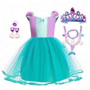 Little Angel Mermaid Alice Child Princess Princess Fluffy Blue Tutu Mermaid θεματικό φόρεμα για κοριτσάκι HCMM-008