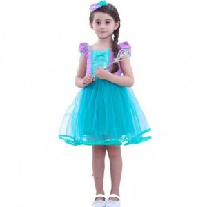 Little Angel Mermaid Alice Child Princess Princess Fluffy Blue Tutu Mermaid θεματικό φόρεμα για κοριτσάκι HCMM-008