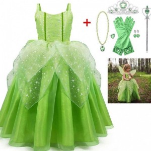 Baige Flower Girl Spot Cosplay Performance Cartoon Costume Tinker Bell Fairy Tinkerbell Princess Dress με πτέρυγα