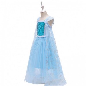 Νέο κοστούμι απόδοσης Snow Queen Princess Elsa Blue Dress Halloween Costume BX1705