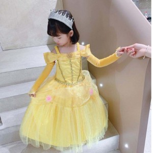 Ομορφιά και το θηρίο Belle Princess Dress Kids Girl Party Cosplay κοστούμι