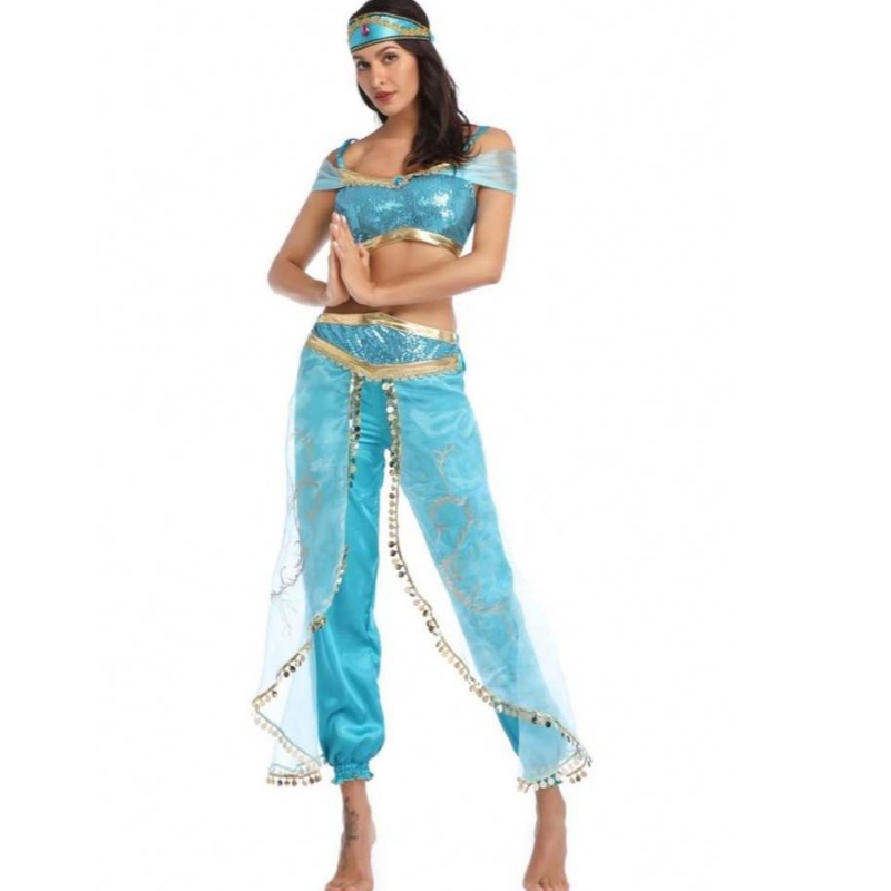 Χονδρική σέξι γιασεμί Aladdin παντελόνι Γυναίκες κοστούμι κοστούμι κοστούμι ενήλικα αραβική κοιλιά χορευτή κοστούμι πριγκίπισσα για Jasmine cosplay