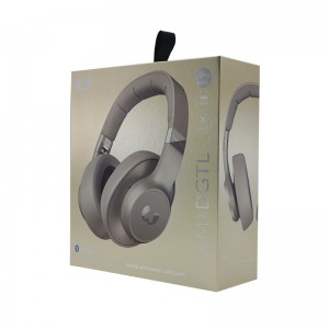 Κουτί συσκευασίας ακουστικών διπλό χαλκό χαρτί πλαστικοποιημένο γκρι πλακέτα πτερύγιο κουτί μαγνήτη σκληρό χαρτί