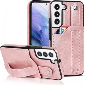 Σχεδιασμένο για το Samsung Galaxy S22 5G Wallet Case με ρυθμιζόμενο ιμάντα καρπού Kickstand PU Δερμάτινο Κάρτα Πιστωτική Κάρτα Heavy Duty Shockproof Hybrid Rugged Πρ...