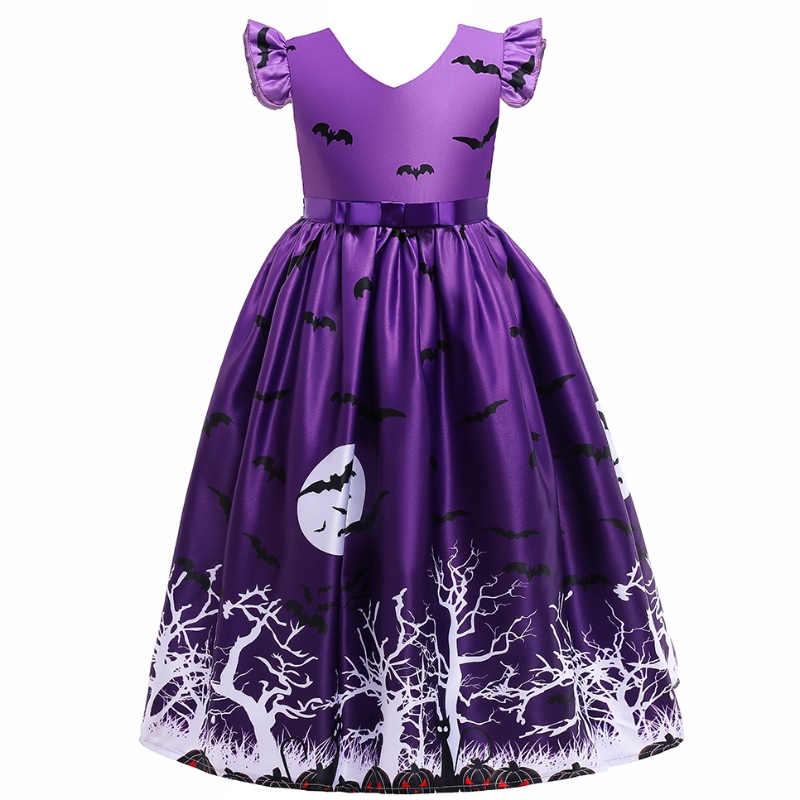 Παιδιά κορίτσια casual φόρεμα νυχτερίδα τυπωμένο αποκριές κοστούμι φανταχτερά ρούχα φόρεμα