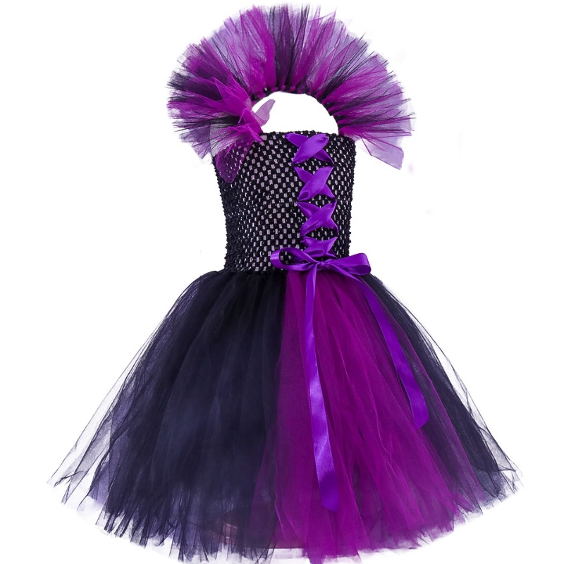 Amazon Hot Selling Children \\ Halloween Dress Girls Tutu Dress Witch Dress Headband