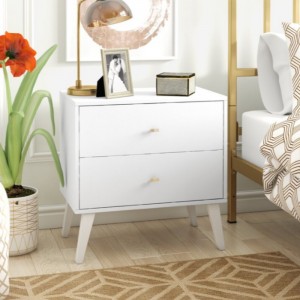 Νέο σχέδιο 2 συρταριών μαύρο κομοδίνο για το κομοδίνο κρεβατοκάμαρων με το στερεό ξύλινο συρτάρι