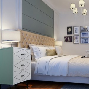 Το εργοστάσιο πολυτέλειας προσαρμόζει το ξύλινο κομοδίνο οικιακής χρήσης κομοδίνο