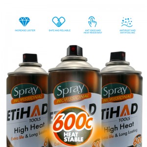 600 Κελσίου Υψηλή θερμοκρασία μαύρο και ασήμι χρώματος αεροζόλ