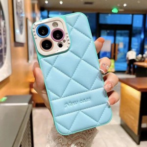 Κατάλληλο για το iPhone13Promax μικρό αρωματικό μαξιλάρι αέρα 14 αρνιά Plaid Patch δερμάτινη θήκη τηλεφώνου 12 προστατευτική θήκη