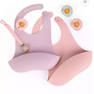 Σαλιάκια σιλικόνης μωρών Ρυθμιζόμενα αδιάβροχα σαλιάκια βαθμού τροφίμων επιτραπέζιων σκευών