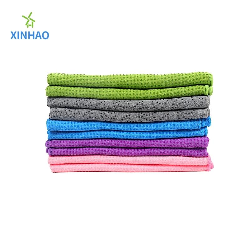 Μια ποικιλία χρωμάτων μικροϊνών-απορρόφηση στερεών χρωμάτων yoga πετσέτα χονδρική, pvc σιλικόνη σημείο αντι-ολισθητή-φιλικό προς το δέρμα, κατάλληλο για γυμναστήριο, γιόγκα, pilates, υψηλής θερμοκρασίας γιόγκα