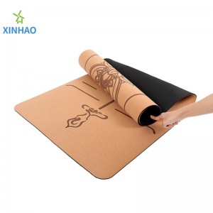 Amazon Best Selling Cork Pu Rubber Yoga Mat Χονδρική, 4mm/5mm pu καουτσούκ Cork Μη-slip yoga mat, υποστήριξη προσαρμοσμένου λογότυπου ή εκτύπωση