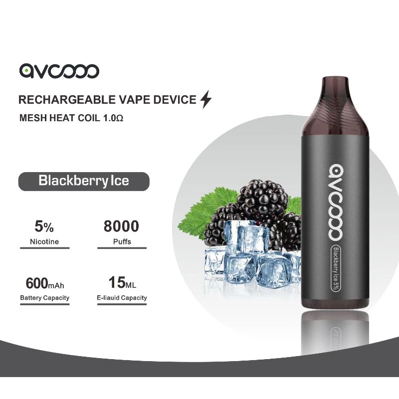Avcooo επαναφορτιζόμενη συσκευή Vape 8000 Puffs