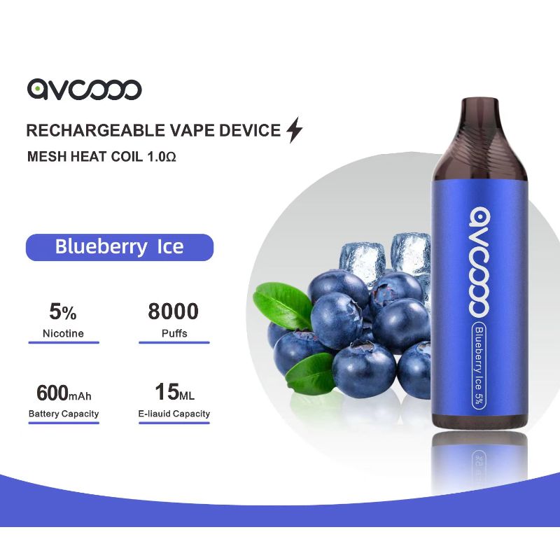 Avcooo επαναφορτιζόμενη συσκευή Vape 8000 Puffs
