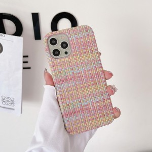 Apple iPhone14Pro Μικρή θήκη τηλεφώνου αρώματος, χειροποίητη δερμάτινη προστατευτική θήκη με μοτίβο υφάσματος υψηλής ποιότητας