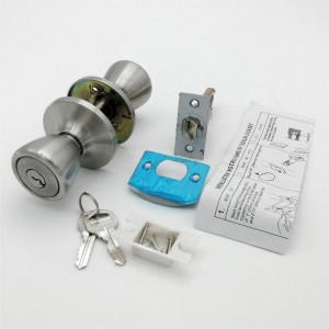 2506 Εσωτερική κουμπί πόρτας σε σατέν χρωμιωμένο κουμπί με κλειδαριά και κλειδί πλήκτρο θύρα εισόδου 1 πακέτο