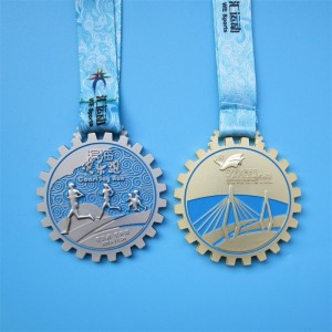 Βραβείο αγώνα σχεδιασμού Gear 3d Metal Hanger Gold Medals Custom Sports Medal