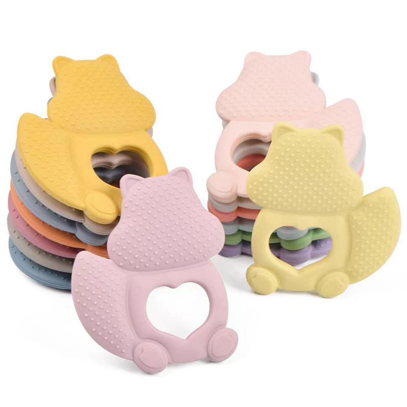Squirrel Cartoon BPA Δωρεάν Νέο μωρό Teether Toy Toy Silicone Baby Chew Teether Soft Chewing Toy Baby Steething Sticks Boilable Food Grade Silicone Teether