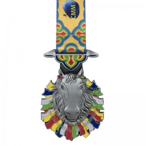 Ειδική σχεδίαση Αργαρό Silver Polated 4D Sport Medals και Ribbon αναμνηστικά μετάλλια