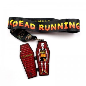 Metal Die Casting 7/8-ιντσών Ματ Black Metal Medal Halloween Clamshell Sports Medals