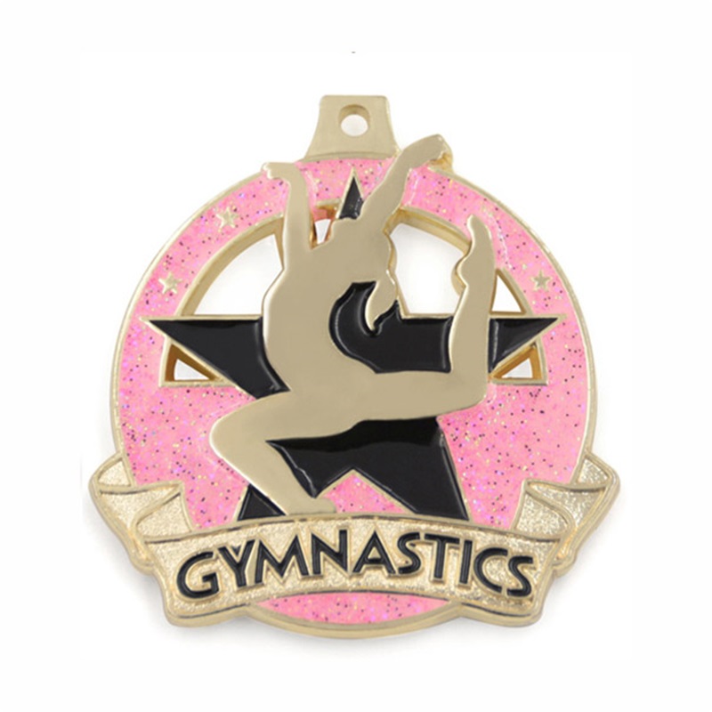 GAG 18K Χρυσό Πλαίσιο τετραγωνικό ορθογώνιο μενταγιόν μενταγιόν Ρυθμική γυμναστική μετάλλιο