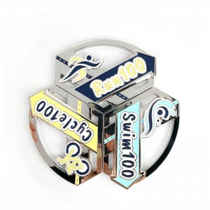 Βραβείο μετάλλων Custom Antique Medals Rebin Design 3D Triathlon Medal