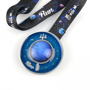 Χρώμα 3D σμάλτο στερεοσκοπικό αποτέλεσμα μετάλλιο που τρέχει κρεμάστρα