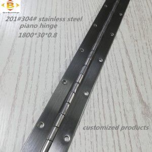 Προσαρμοσμένη μακρά άρθρωση 201#304#Πάχος 0.8mm Ανοξείδωτο χάλυβα παχύ πιάνο μεντεσέτο συνεχής σειρά