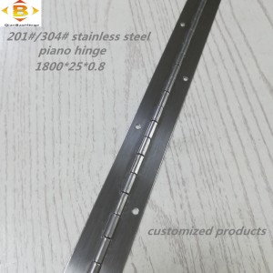 Προσαρμοσμένη μακρά άρθρωση 201#304#Πάχος 0.8mm Ανοξείδωτο χάλυβα παχύ πιάνο μεντεσέτο συνεχής σειρά
