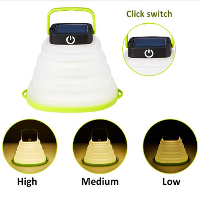 LED Camping Light Solar Rechargable Lantern Energy Εξοικονόμηση μαλακών ηλιακών φανών