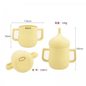 Food Silicone Baby Straw Cups Παιδιά για παιδιά που πίνουν BPA δωρεάν σιλικόνη σνακ κύπελλο νήπια Sippy Cup με λαβές Holder