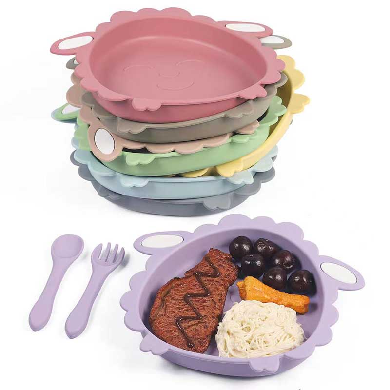 Baby Tableware πρόβατα τρόφιμα βαθμού σιλικόνη μαλακό μωρό σίτιση μπολ Μη BPA δείπνο σιλικόνη πλάκες σίτισης για τα πλάκες νήπια