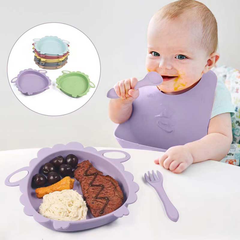 Baby Tableware πρόβατα τρόφιμα βαθμού σιλικόνη μαλακό μωρό σίτιση μπολ Μη BPA δείπνο σιλικόνη πλάκες σίτισης για τα πλάκες νήπια