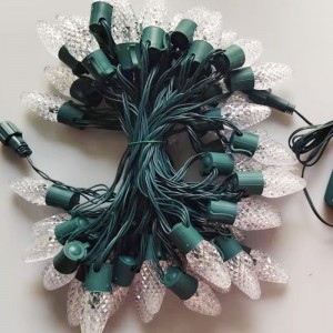 C9 φράουλα Χριστουγεννιάτικο φως σε υπαίθριο αδιάβροχο πολύχρωμο χριστουγεννιάτικο φωτεινό συμβολοσειρά