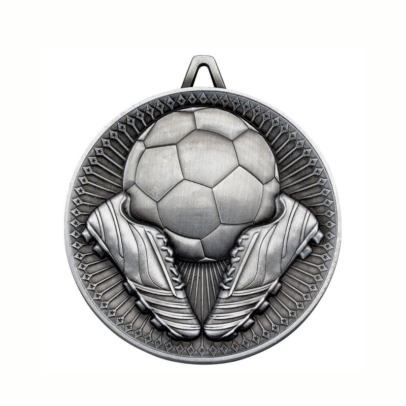 OEM Κατασκευή Προσαρμοσμένο Ποδόσφαιρο Χρυσό 3D Medals Ποδόσφαιρο Ποδόσφαιρο που τρέχει μεταλλικό αθλητικό μετάλλιο μαραθωνίου με κορδέλα