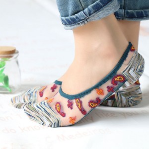 Καλοκαίρι καυτή πώληση αόρατη πολύχρωμη μόδα κρυστάλλινη μεταξωτή χαμηλή κοπή γυναίκες διαφανείς κάλτσες