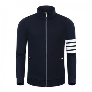 Άνοιξη και φθινοπωρινό νέο τετράγωνο βαμβακερό μόδα casual small stand collar men \\\\ \'s και τα φερμουάρ του φερμουάρ με φερμουάρ με φερμουάρ.