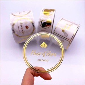 Στρογγυλό αυτοκόλλητο ετικέτας βρόχου, Bronzing Transparent Label, Προσαρμοσμένο αυτοκόλλητο ετικέτας Bronzing