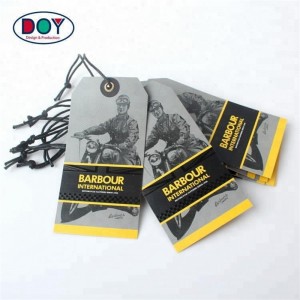 Περιγραφή του hangtag, της κάρτας, της προσαρμοσμένης κάρτας ρούχων