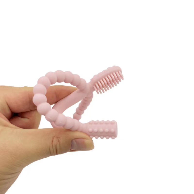 BPA δωρεάν μαλακή ασφαλή οδοντόβουρτσα μασώμενα παιχνίδια οδοντόβουρτσα μωρού σιλικόνης δόντια