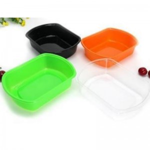 Πολύχρωμο δίσκο φρούτων χωρίς καπάκι 170*125*38 mm HGF-024